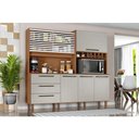 Ver imagem 4 de Armário para Cozinha Kit Mega 6 Portas 3 Gavetas MDP 207,4cm Cinamomo Areia Zanzini Móveis