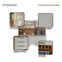 Ver imagem 5 de Armário para Cozinha Kit Mega 6 Portas 3 Gavetas MDP 207,4cm Cinamomo Areia Zanzini Móveis