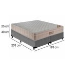 Ver imagem 4 de Cama Box King Bipartido Suede + Colchão Ortobom Airtech Molas Ensacadas 65x193x203 Cor:cinza