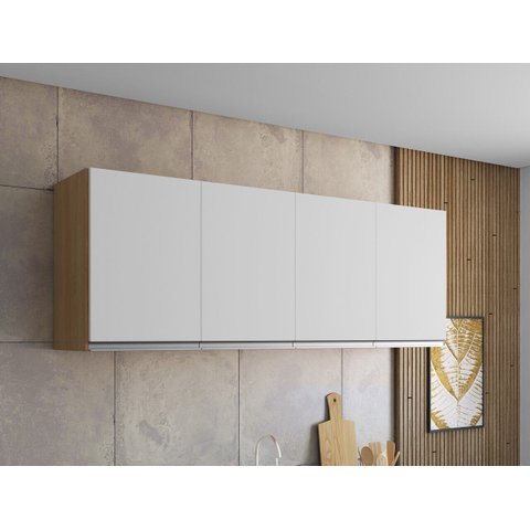 Armário Aéreo Gabinete Multiuso Andreia 160cm - Am/bc - Ajl Móveis