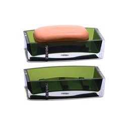 Kit Banheiro em Acrílico 4 Peças Lavabo Porta Sabonete Verde - 5