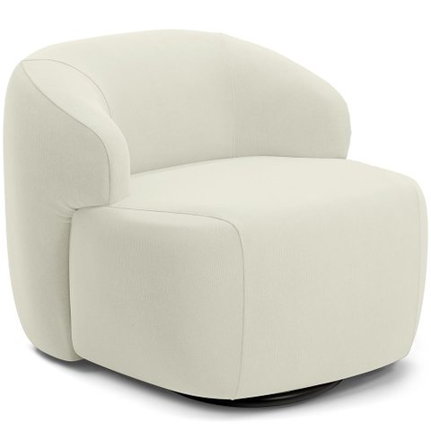 Poltrona Decorativa Orgânica Giratória para Sala Living Barolo L06 Veludo Bege - Lyam Decor