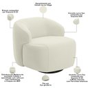 Ver imagem 4 de Poltrona Decorativa Orgânica Giratória para Sala Living Barolo L06 Veludo Bege - Lyam Decor