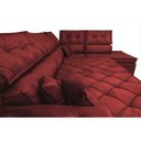 Ver imagem 5 de Sofá de Canto Retrátil e Reclinável com Molas Cama Inbox Platinum 3.40x2.36 Tecido Suede Vermelho