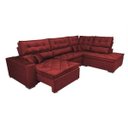 Ver imagem 7 de Sofá de Canto Retrátil e Reclinável com Molas Cama Inbox Platinum 3.40x2.36 Tecido Suede Vermelho