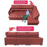 Sofá de Canto Retrátil e Reclinável com Molas Cama Inbox Platinum 3.40x2.36 Tecido Suede Vermelho - 3