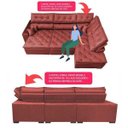 Ver imagem 3 de Sofá de Canto Retrátil e Reclinável com Molas Cama Inbox Platinum 3.40x2.36 Tecido Suede Vermelho