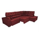 Ver mais imagens de Sofá de Canto Retrátil e Reclinável com Molas Cama Inbox Platinum 3.40x2.36 Tecido Suede Vermelho