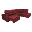 Ver imagem 7 de Sofá de Canto Retrátil e Reclinável com Molas Cama Inbox Platinum 3.00M x 2.36M Tecido Suede Vermelho