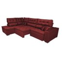 Ver imagem 7 de Sofá de Canto Retrátil e Reclinável com Molas Cama Inbox Platinum Esquerdo 3.40x2.36 Suede Vermelho