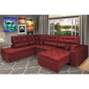 Ver imagem 1 de Sofá de Canto Retrátil e Reclinável com Molas Cama Inbox Platinum Esquerdo 3.40x2.36 Suede Vermelho