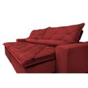 Ver imagem 4 de Sofá Lisboa 2,52M Retrátil e Reclinável, Molas No Assento Tecido Suede Velusoft Vermelho Cama