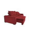 Ver imagem 7 de Sofá Lisboa 2,72M Retrátil e Reclinável, Molas No Assento Tecido Suede Velusoft Vermelho Cama