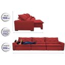 Ver imagem 2 de Sofá Lisboa 3,52M Retrátil e Reclinável, Molas No Assento e Almofadas Lombar Tecido Suede