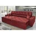 Ver imagem 1 de Sofá Austin 2.42M Retrátil e Reclinável. Molas No Assento e Almofadas. Tecido Suede Velusoft