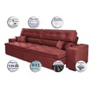 Ver imagem 3 de Sofá Austin 2.42M Retrátil e Reclinável. Molas No Assento e Almofadas. Tecido Suede Velusoft