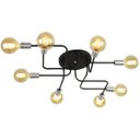 Ver imagem 2 de Lustre Plafon Hashtag Preto Com Escovado De 8 Braços