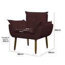Ver imagem 6 de Poltrona Decorativa para Sala de Estar e Quarto Opala Suede Herrero:marsala
