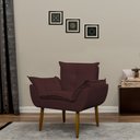 Ver imagem 1 de Poltrona Decorativa para Sala de Estar e Quarto Opala Suede Herrero:marsala