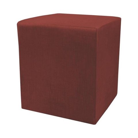 Puff Zelda Quadrado Multiuso 43x43x43cm Tecido Suede Vermelho