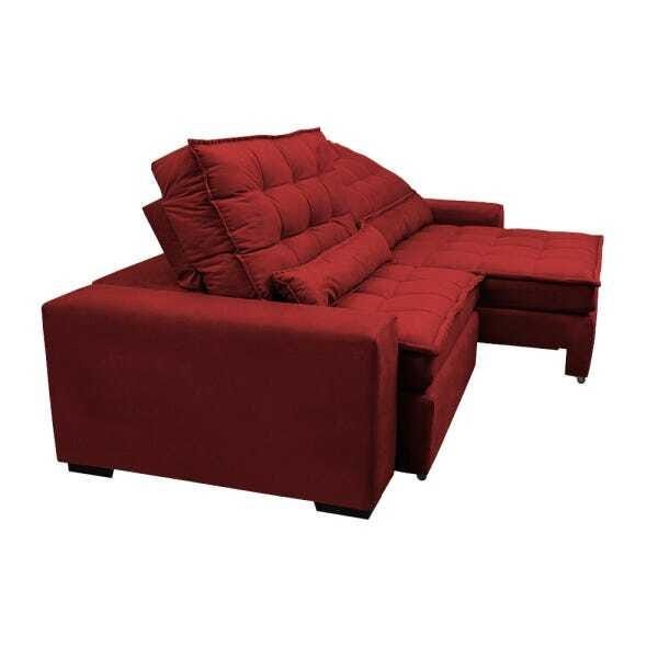 Sofá Retrátil e Reclinável com Molas Ensacadas Cama Inbox Gold 2,32M Tecido Suede Velusoft Vermelho - 8