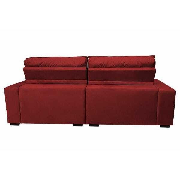 Sofá Retrátil e Reclinável com Molas Ensacadas Cama Inbox Gold 2,32M Tecido Suede Velusoft Vermelho - 6