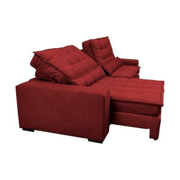 Sofá Retrátil e Reclinável com Molas Ensacadas Cama Inbox Gold 2,32M Tecido Suede Velusoft Vermelho - 7