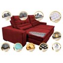 Ver imagem 3 de Sofá Retrátil e Reclinável com Molas Ensacadas Cama Inbox Gold 2,32M Tecido Suede Velusoft Vermelho