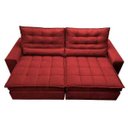 Ver imagem 5 de Sofá Retrátil e Reclinável com Molas Ensacadas Cama Inbox Gold 2,72M Tecido Suede Velusoft Vermelho