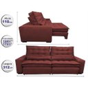 Ver imagem 2 de Sofá Retrátil e Reclinável, Molas Ensacadas Cama Inbox Gold 3,12M Tecido Suede Velusoft Vermelho
