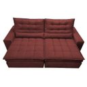 Ver imagem 5 de Sofá Retrátil e Reclinável, Molas Ensacadas Cama Inbox Gold 2,92M Tecido Suede Velusoft Vermelho