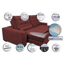 Ver imagem 3 de Sofá Retrátil e Reclinável, Molas Ensacadas Cama Inbox Gold 2,92M Tecido Suede Velusoft Vermelho