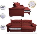 Ver imagem 2 de Sofá Retrátil e Reclinável Molas Pocket Cama Inbox Botonê 2.72M Espuma Viscoelástico Suede