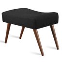 Ver imagem 1 de Puff Cama Inbox Aluna Retangular com Pés em Madeira Maciça Tecido Suede Preto