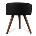 Ver imagem 4 de Puff Cama Inbox Hilda Redondo com Pés em Madeira Maciça Tecido Suede Preto