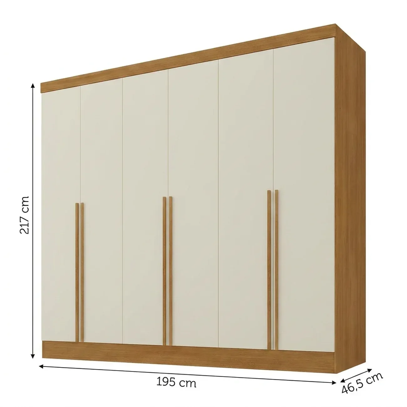 Ver imagem 3 de Guarda-Roupa 100% MDF 6 Portas 3 Gavetas Lisboa Yescasa Bege/Cinamomo/Off White