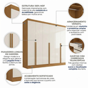 Ver imagem 4 de Guarda-Roupa 100% MDF 6 Portas 3 Gavetas Lisboa Yescasa Bege/Cinamomo/Off White