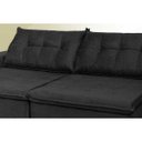 Ver imagem 4 de Sofá Austrália 2.72M Retrátil e Reclinável. Molas e Pillow No Assento Tecido Suede Preto Cama