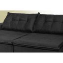 Ver imagem 4 de Sofá Austrália 3.12M Retrátil e Reclinável. Molas e Pillow No Assento Tecido Suede Preto Cama