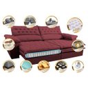 Ver imagem 3 de Sofá Retrátil e Reclinável Molas Ensacadas Cama Inbox Botonê 2,12M Espuma Viscoelástico Suede
