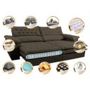 Ver imagem 3 de Sofá Retrátil e Reclinável Molas Ensacadas Cama Inbox Botonê 2,32M Espuma Viscoelástico Suede
