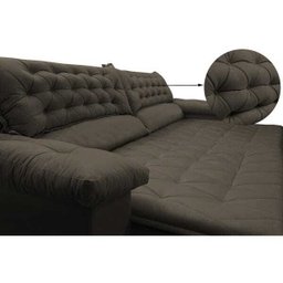 Sofá Retrátil e Reclinável Molas Ensacadas Cama Inbox Botonê 2,32M Espuma Viscoelástico Suede - 4