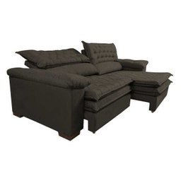 Sofá Retrátil e Reclinável Molas Ensacadas Cama Inbox Botonê 2,32M Espuma Viscoelástico Suede - 8
