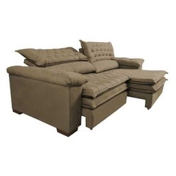 Sofá Retrátil e Reclinável Molas Ensacadas Cama Inbox Botonê 2,32M Espuma Viscoelástico Suede - 8