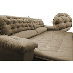 Sofá Retrátil e Reclinável Molas Ensacadas Cama Inbox Botonê 2,32M Espuma Viscoelástico Suede - 4