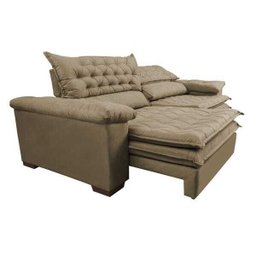 Sofá Retrátil e Reclinável Molas Ensacadas Cama Inbox Botonê 2,32M Espuma Viscoelástico Suede - 7