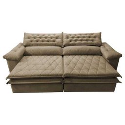 Sofá Retrátil e Reclinável Molas Ensacadas Cama Inbox Botonê 2,32M Espuma Viscoelástico Suede - 5
