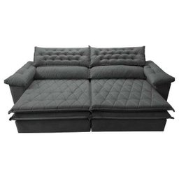 Sofá Retrátil e Reclinável Molas Ensacadas Cama Inbox Botonê 2,32M Espuma Viscoelástico Suede - 5