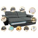 Ver imagem 3 de Sofá Retrátil e Reclinável Molas Ensacadas Cama Inbox Botonê 2,32M Espuma Viscoelástico Suede