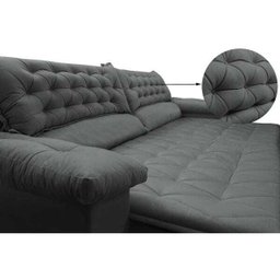 Sofá Retrátil e Reclinável Molas Ensacadas Cama Inbox Botonê 2,32M Espuma Viscoelástico Suede - 4